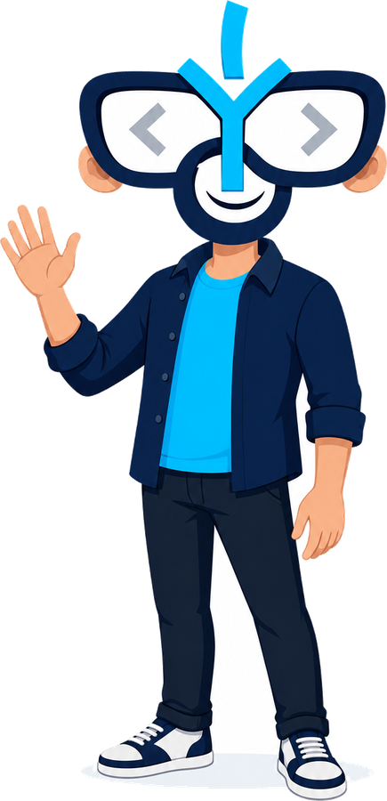 The I am Your Geek character waving hello.